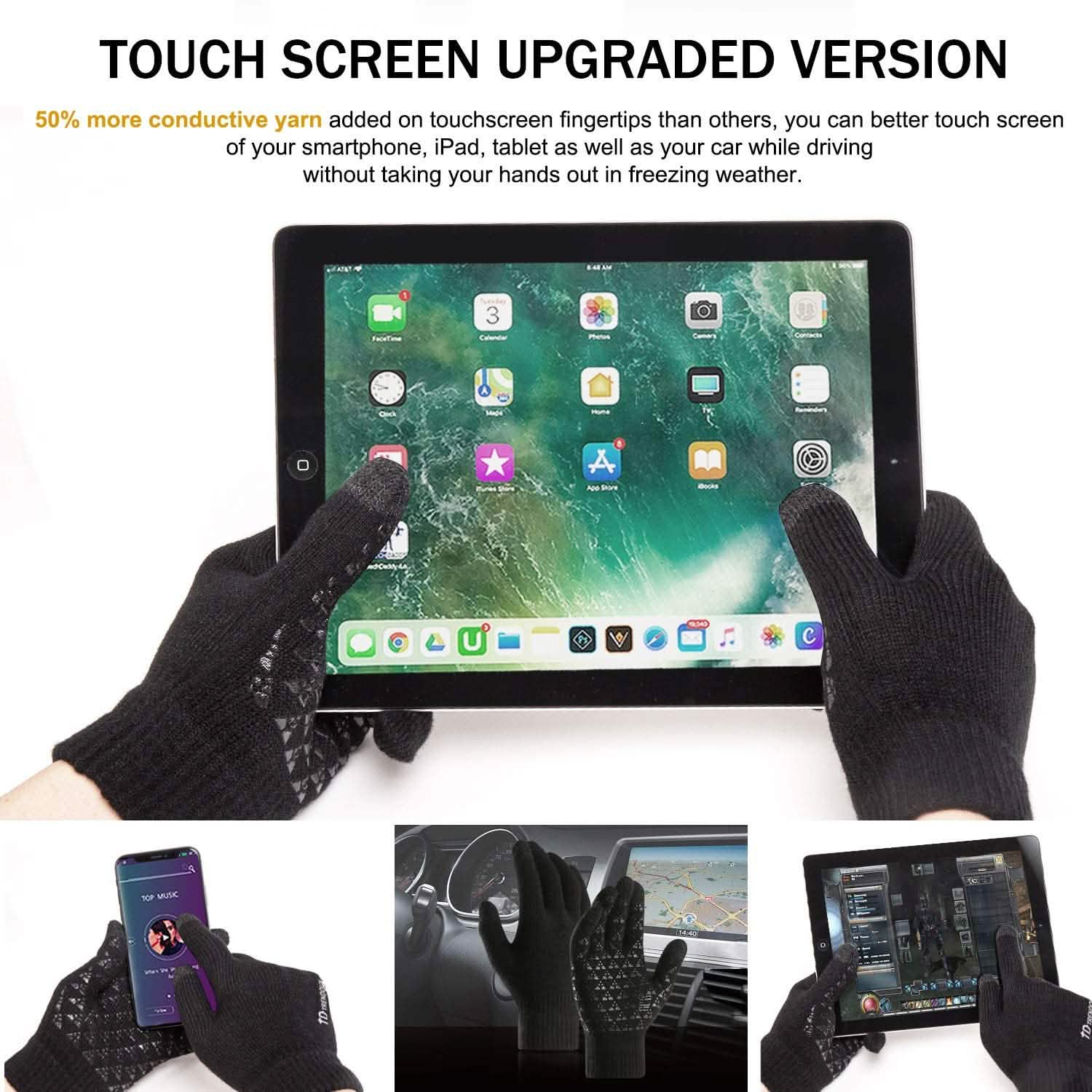 Unisex Knit 360° Whole Palm Touchscreen Antislip Gloves