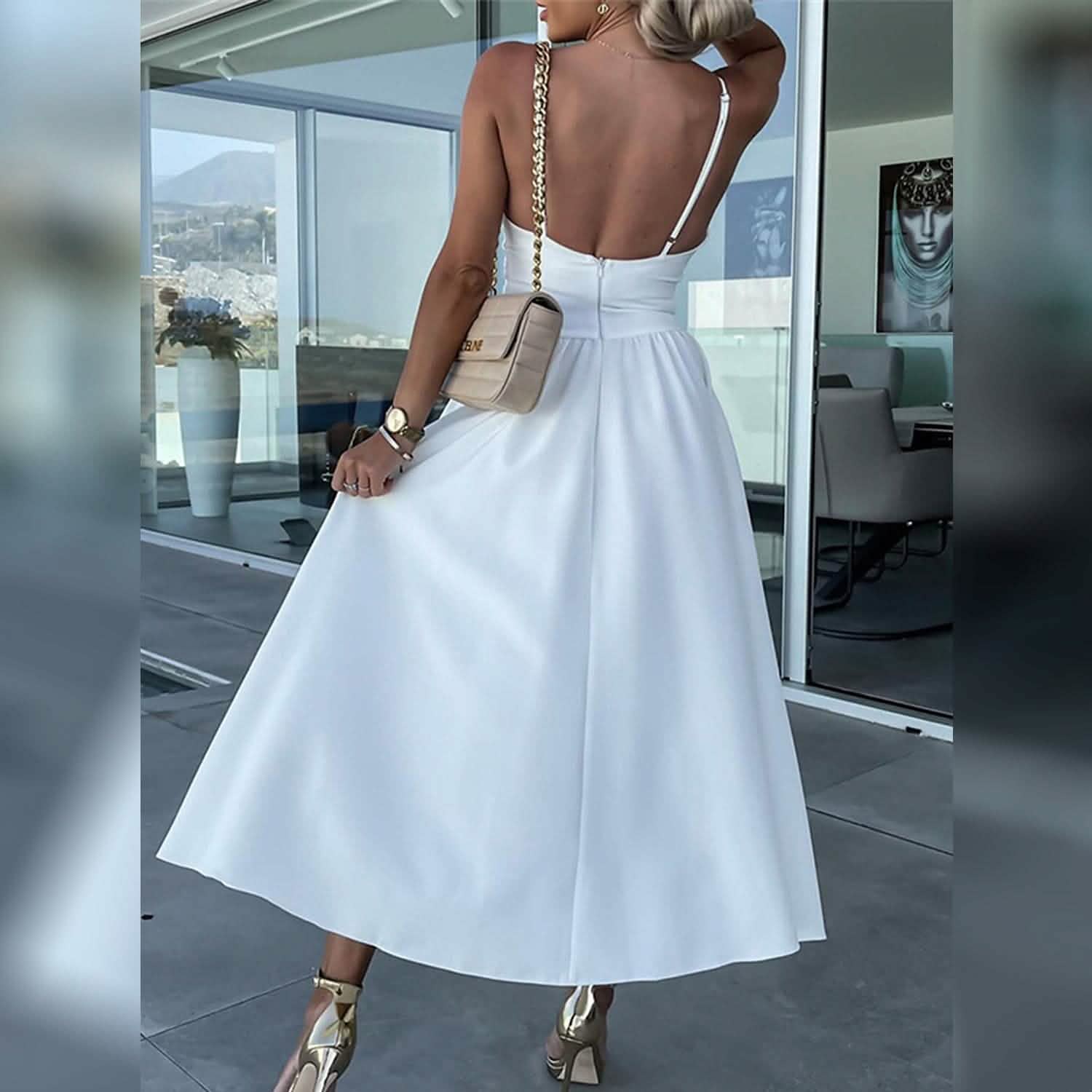 Women‘s Split Cut Out Midi Dress