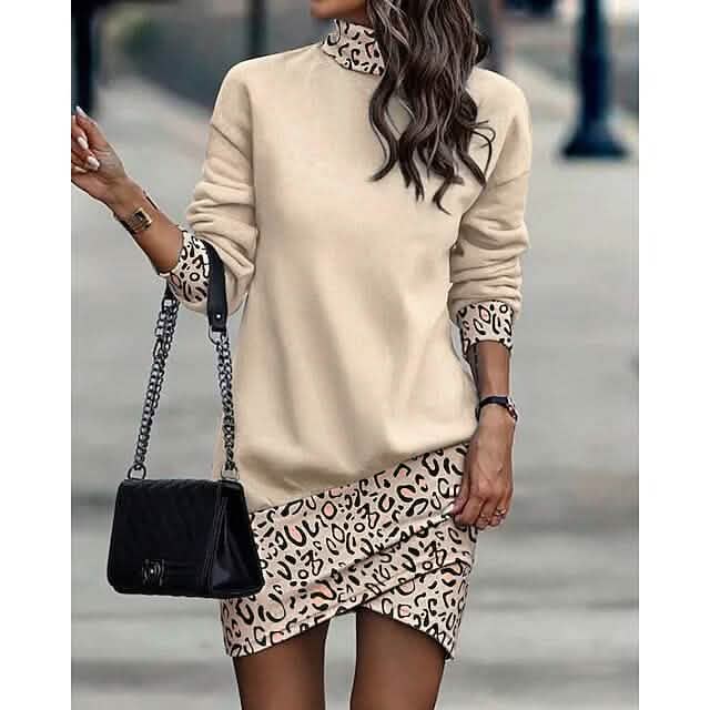 Women‘s Turtleneck Sweatshirt Dress