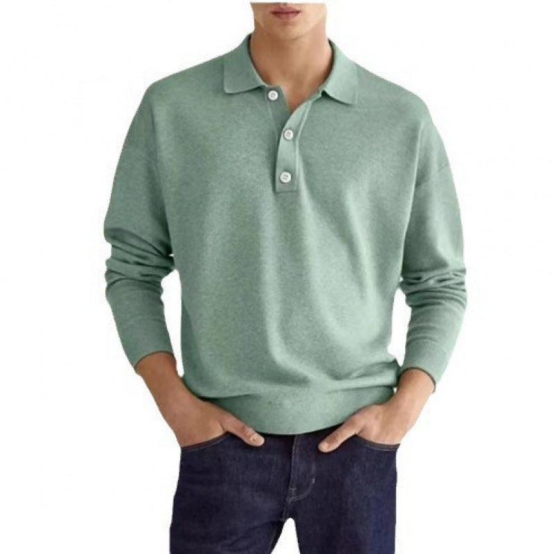 New Autumn Long Sleeve V-neck Buttons Men&