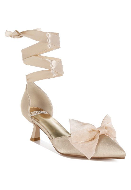 Cadell Bow Detail Satin Sandals - Loving It Shop