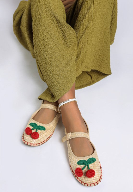 Brunch Date Cherry Accent Mary Jane Flats
