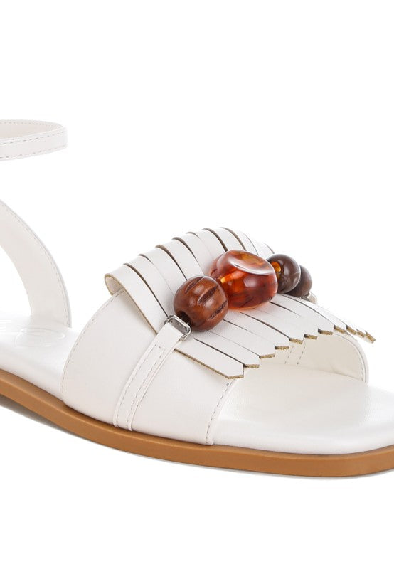 Morgine Beaded Flat Sandals