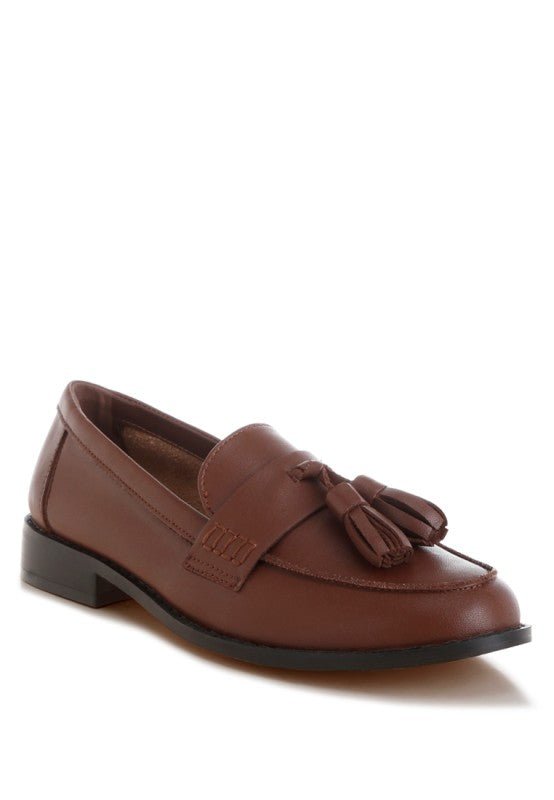 Yelena Real Leather Tassel Loafers - Loving It Shop