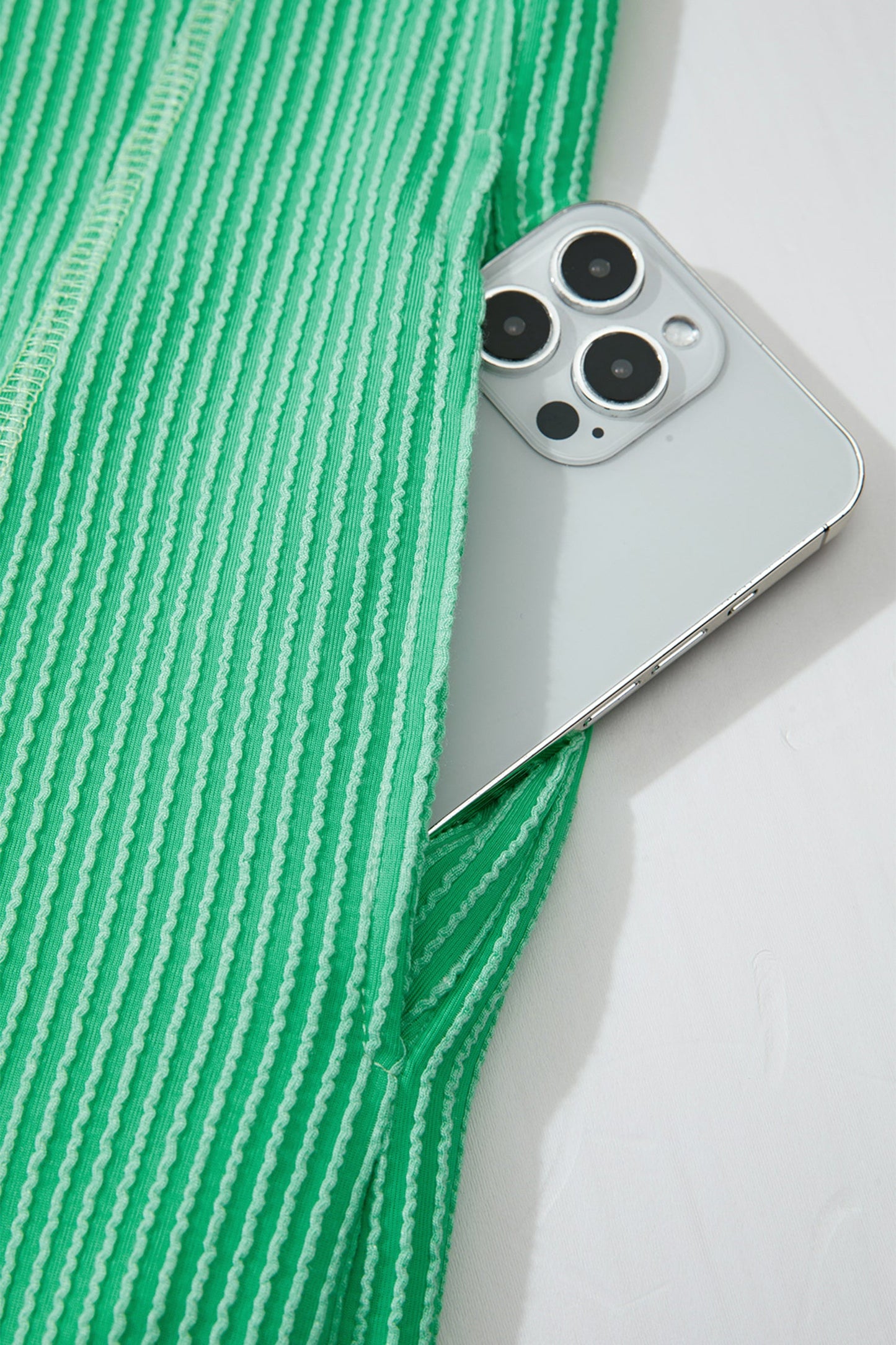 Mint Green Oversize Twist Ribbed Polo T Shirt Dress