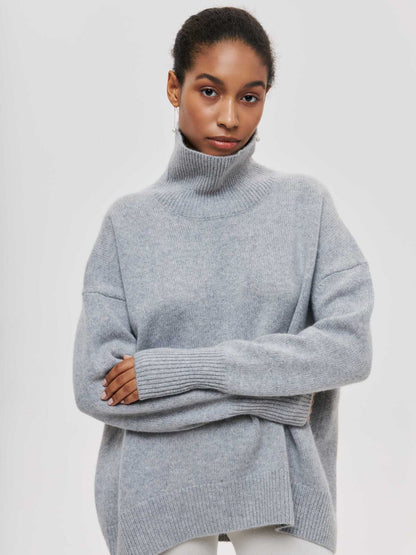 Winter Turtleneck Sweater Ins Solid Color Long Sleeve Pullover Top Women&