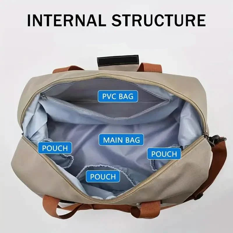 Nylon Duffel Bag for Travel – Large Capacity, Foldable, Shoe Compartment – Men &amp; Women