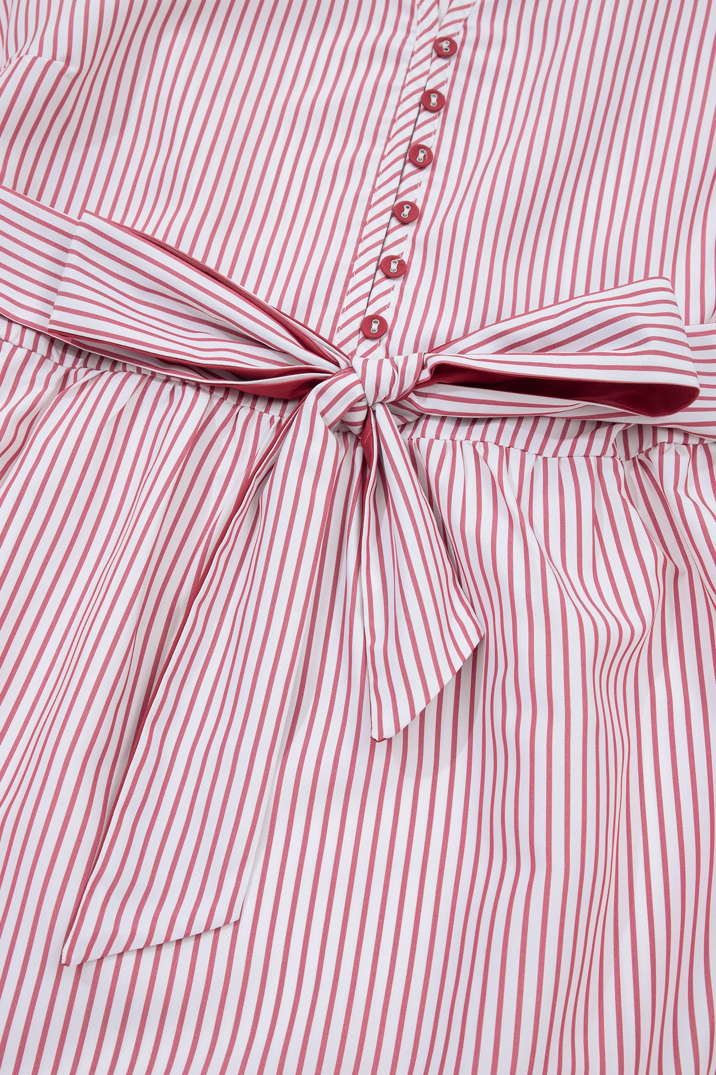 Red Stripe Plus Size Ruffled Hem Pinstriped Midi Dress
