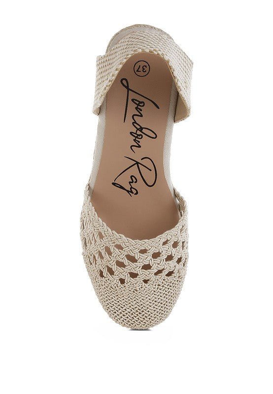 Sea Breeze Woven Lace - Up Espadrille Wedges - Loving It Shop