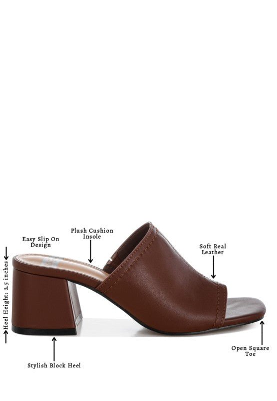 Wuling Slip - On Soft Leather Heels - Loving It Shop