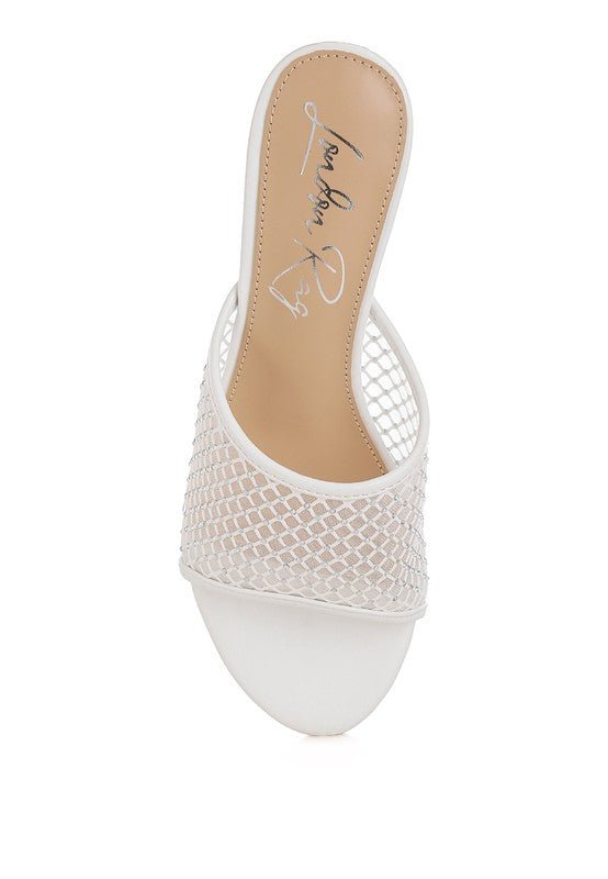 Tempra Mesh Clear Heel Wedge Sandals - Loving It Shop
