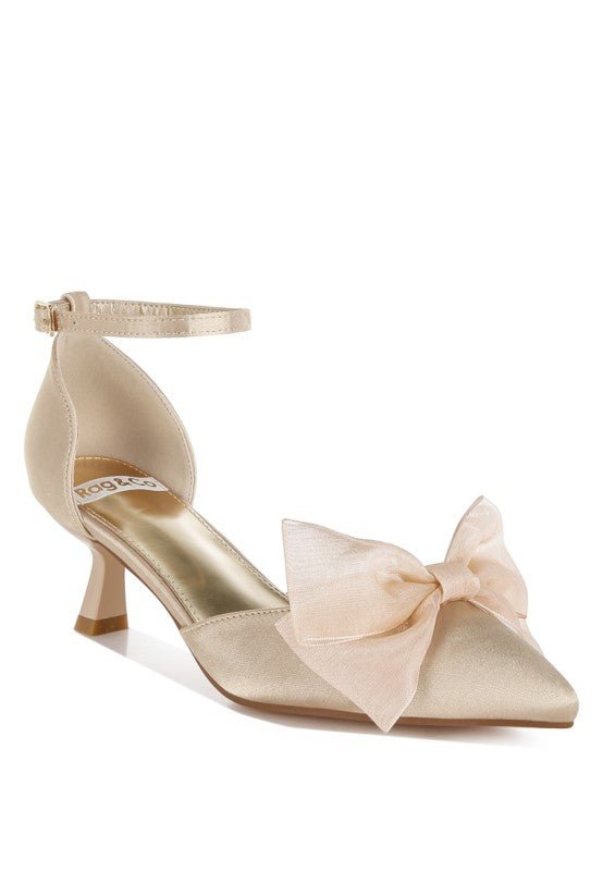 Cadell Bow Detail Satin Sandals - Loving It Shop