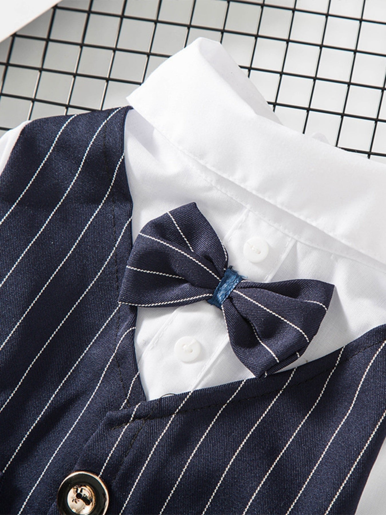 Striped Bow Tie Pet Blazer - Loving It Shop