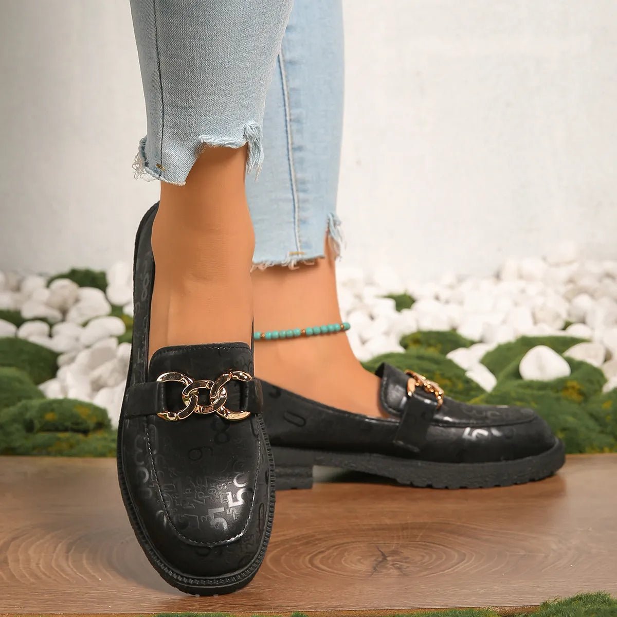 Round Toe Block Heels Loafers - Loving It Shop