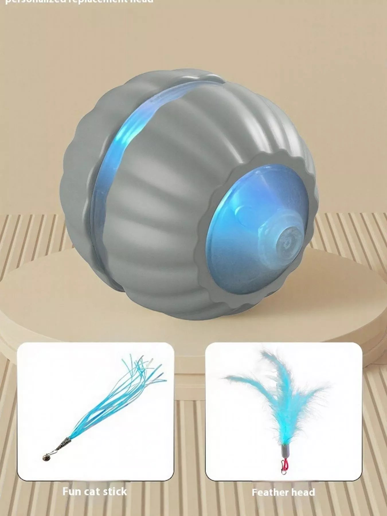 Interactive LED Sound Ball with Feather Teaser - Loving It Shop