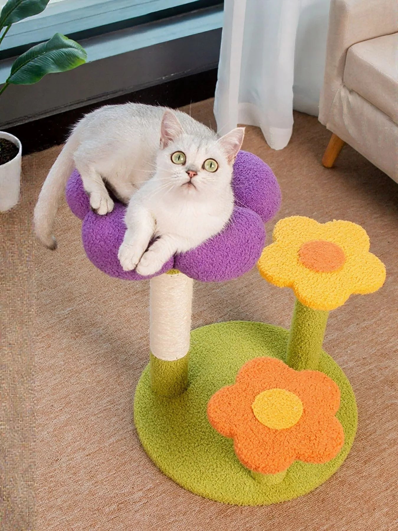 Flower Design Cat Tree with Scratching Post - Loving It Shop