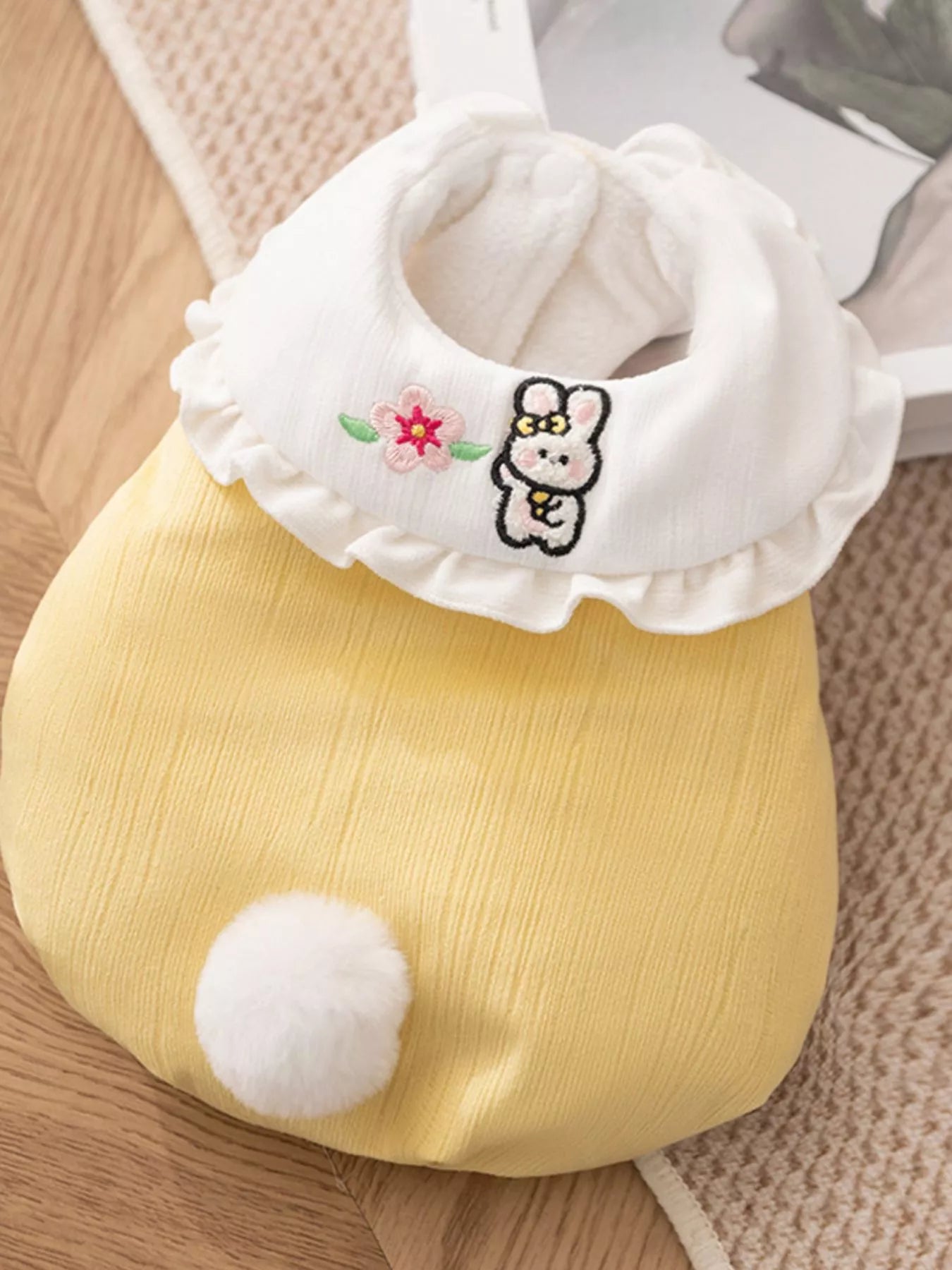 Button - Down Pet Jumpsuit with Ruffle Collar - Loving It Shop