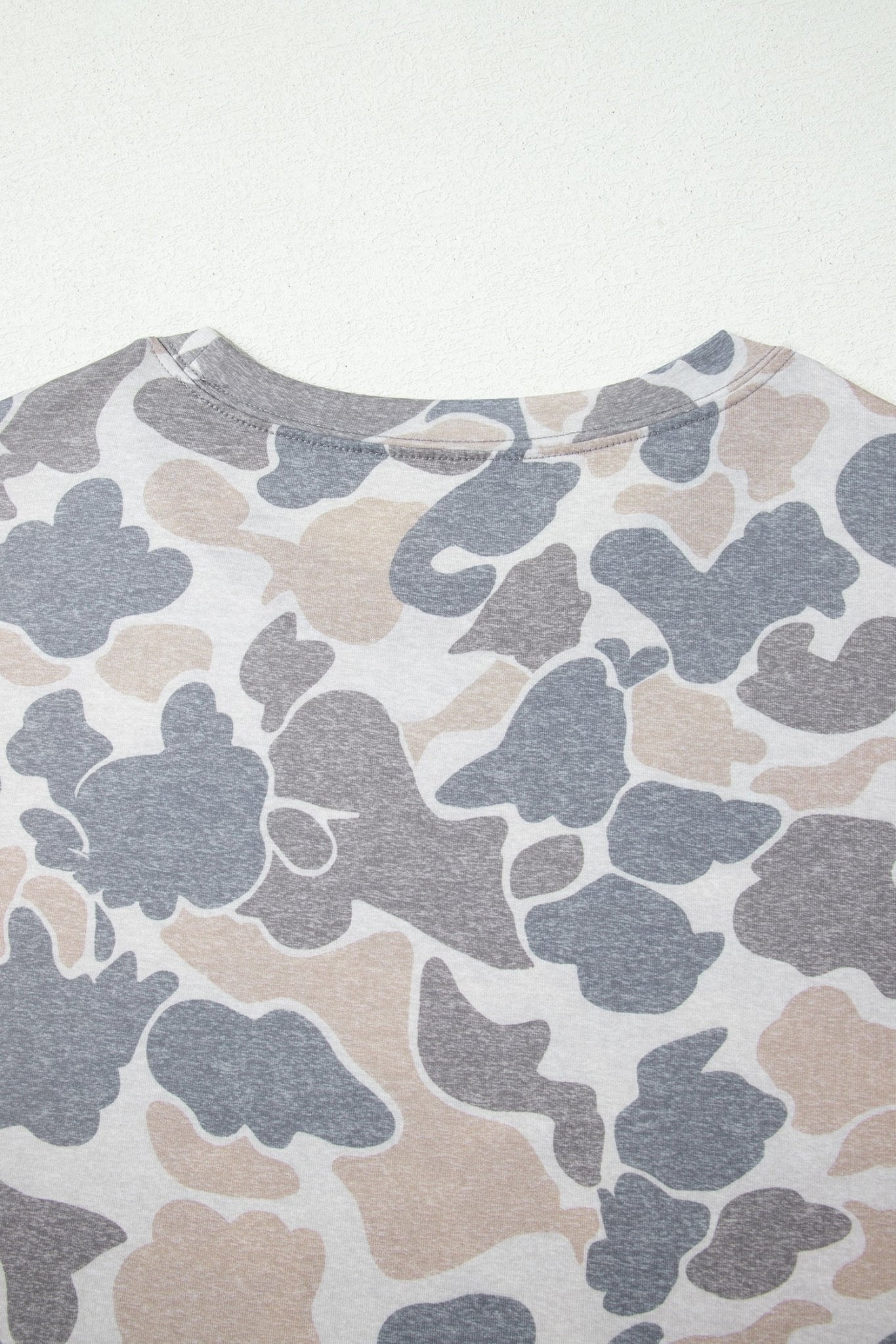 Multicolour Retro Camouflage Print Womens Casual T Shirt - Loving It Shop