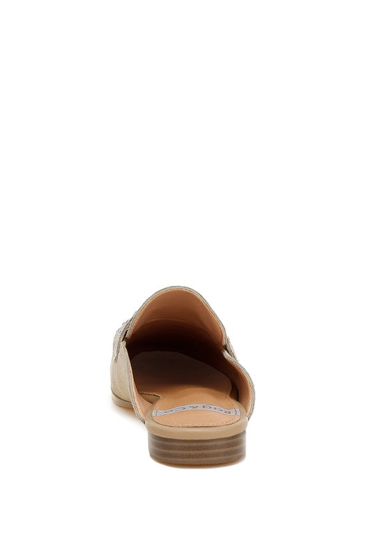 Eve Park Stud Embellished Penny Strap Mules