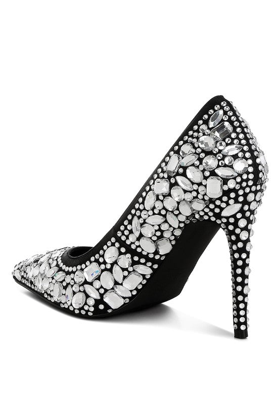 Iceout Diamante & Rhinestone Embellishments Pumps - Loving It Shop
