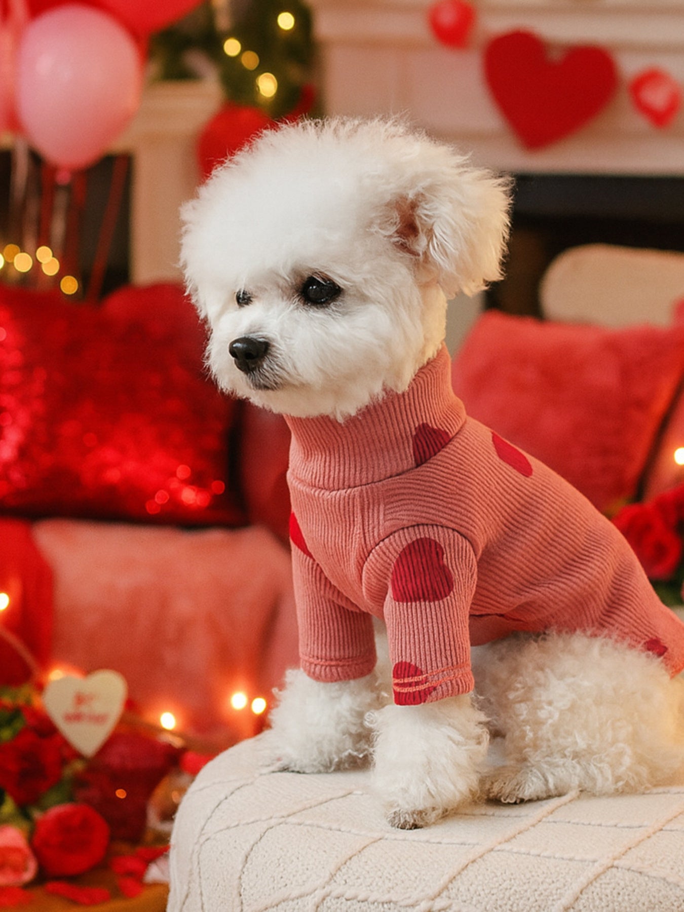Heart Pattern Pet Sweater - Loving It Shop