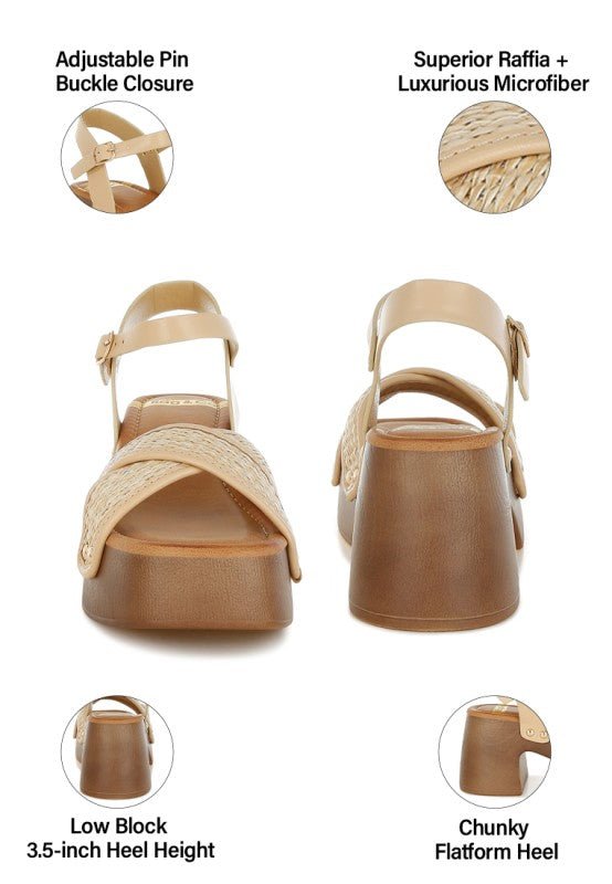 Qasa Studded Raffia Clog Sandals - Loving It Shop