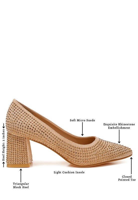 Caspia Rhinestones Embellished Pumps - Loving It Shop