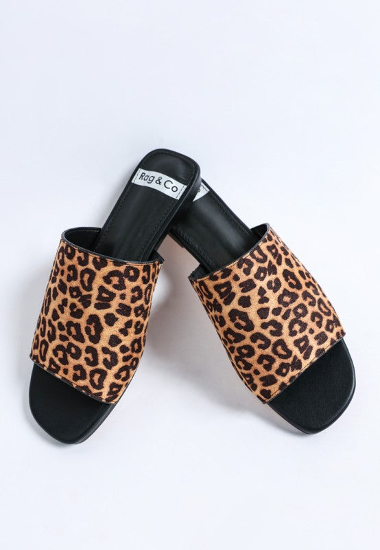 Panthera Leopard Print Slider Flats