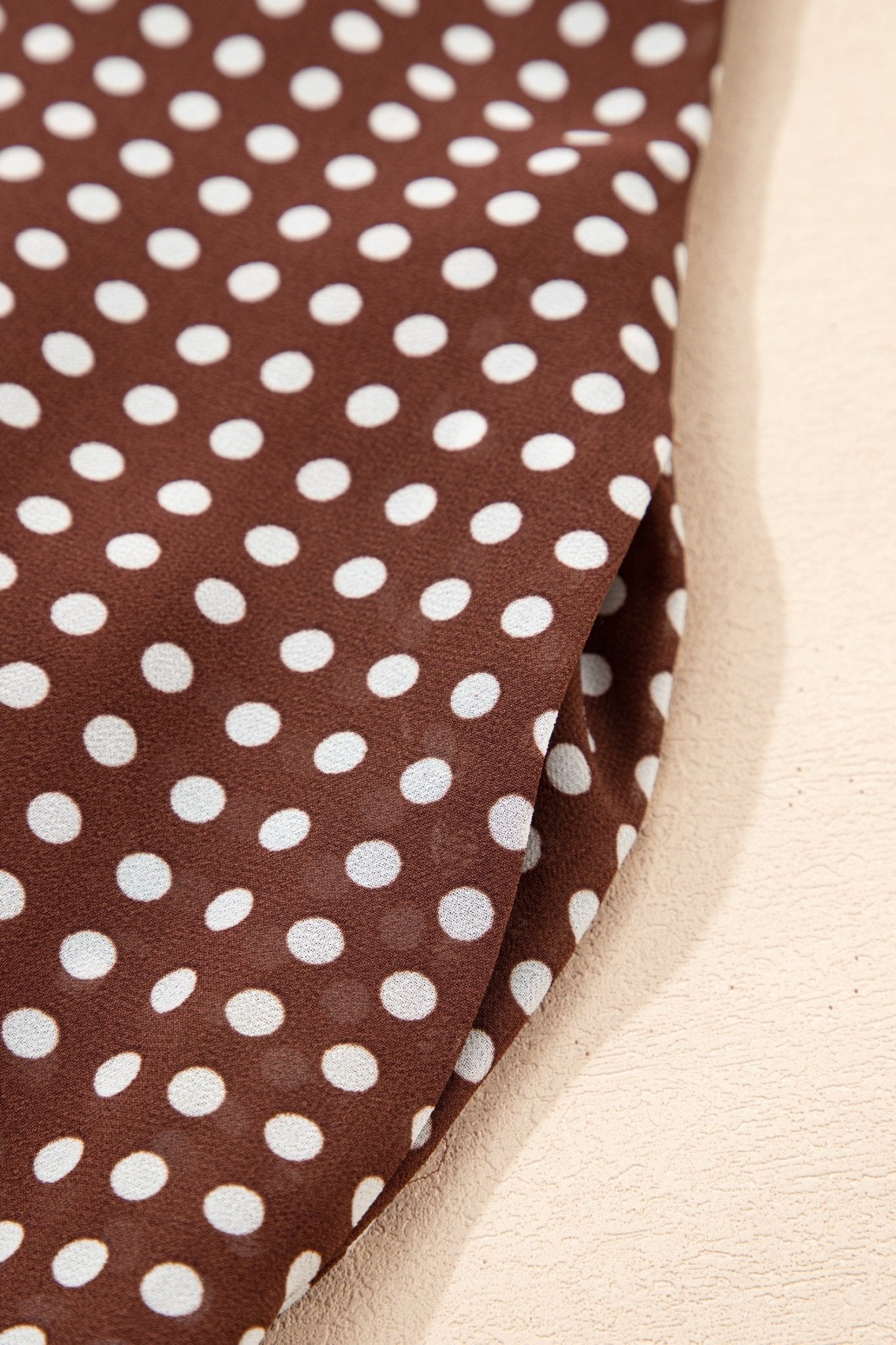 Coffee Polka Dot Print Backless Ruffled Tiered Maxi Dress - Loving It Shop