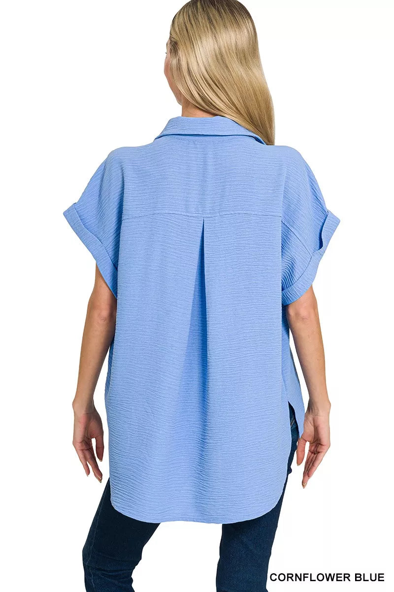 Woven Airflow Button Down Shirt