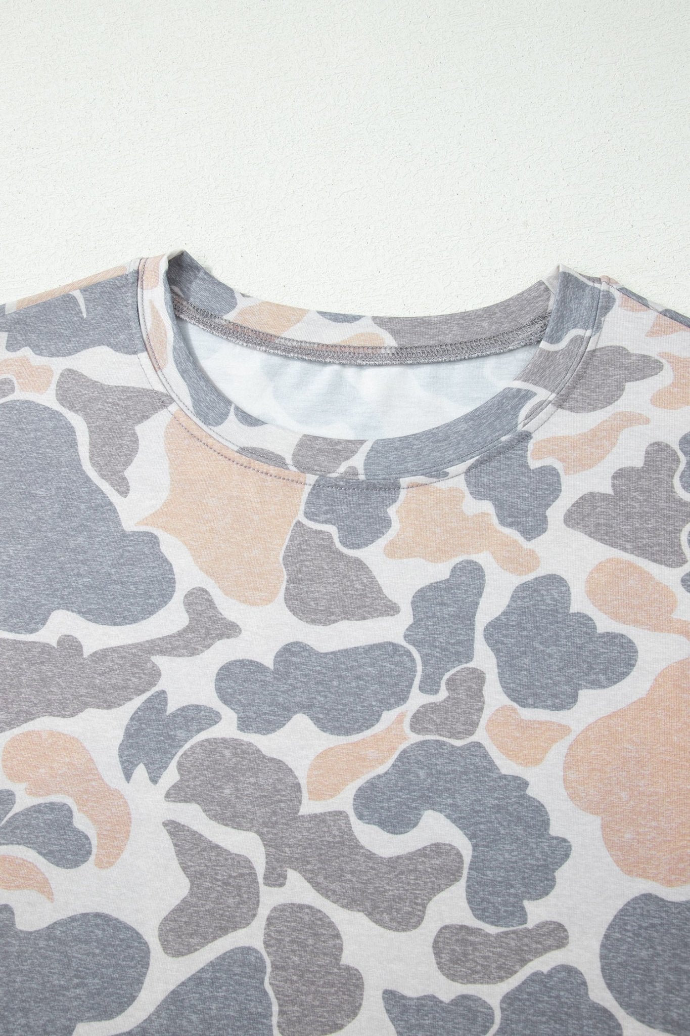 Multicolour Retro Camouflage Print Womens Casual T Shirt - Loving It Shop