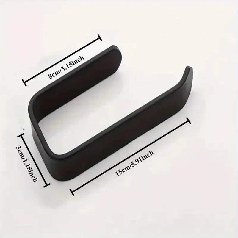 2-Pack: No-Drill Self-Adhesive Toilet Paper Holder – Black &amp; White
