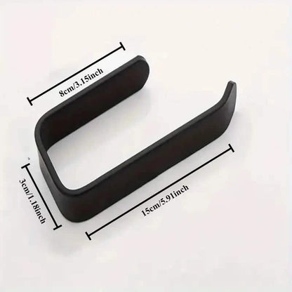 2-Pack: No-Drill Self-Adhesive Toilet Paper Holder – Black &amp; White