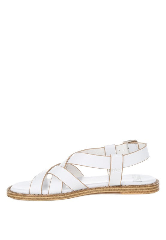Kapaka Real Leather Flat Gladiator Sandals