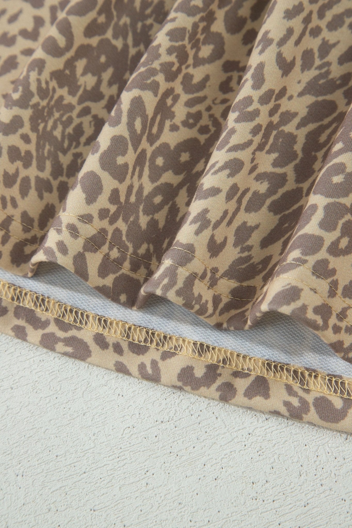 Khaki Leopard Retro Studded Star Patch Loose Tee - Loving It Shop