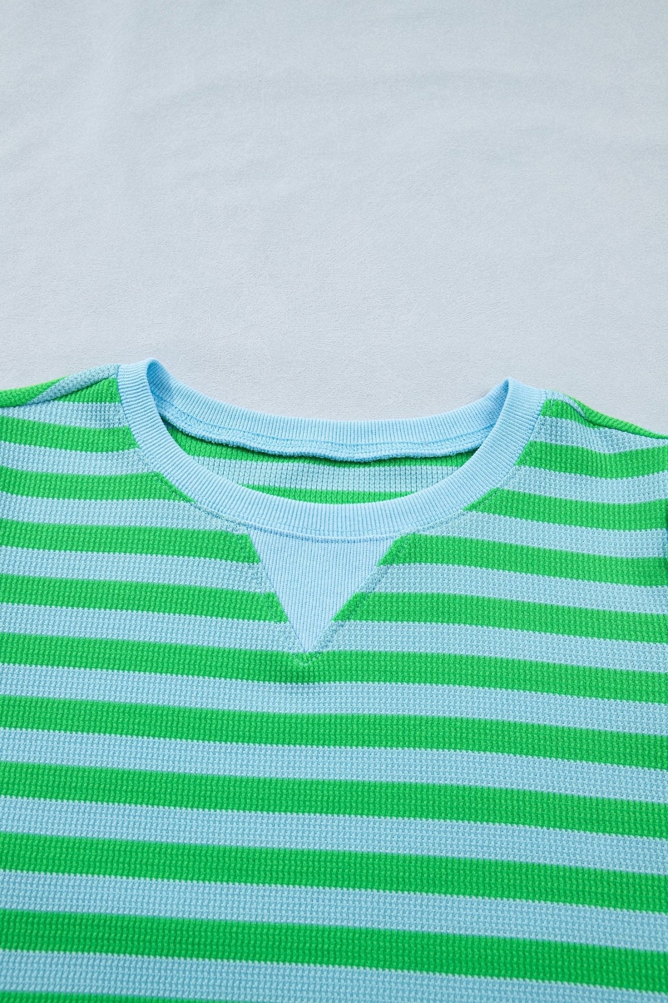 Green Stripe Puff Short Sleeve T Shirt Matching Shorts Set - Loving It Shop