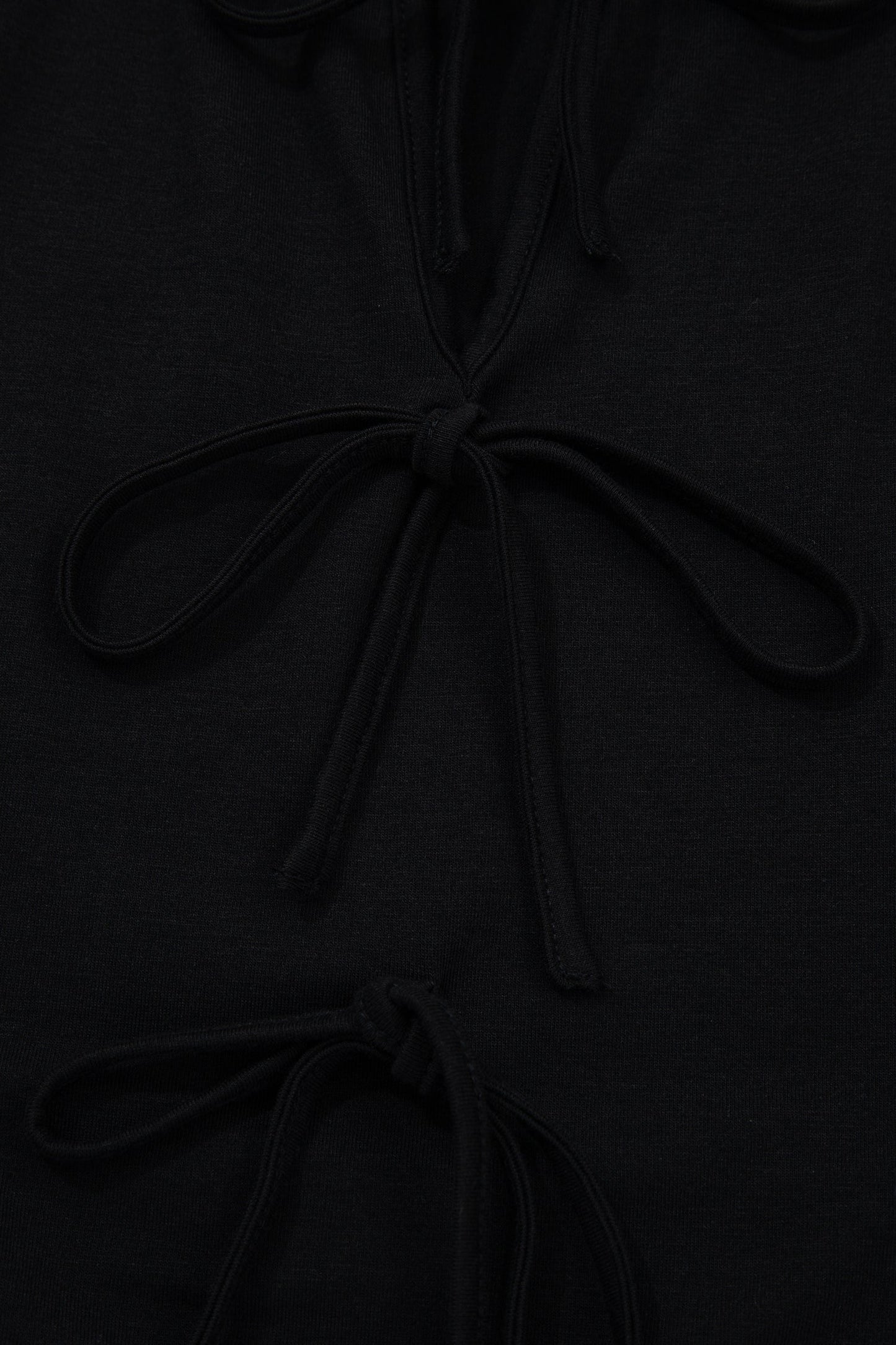 Black Plus Size Solid Color Bow Tie Peplum Tank Top