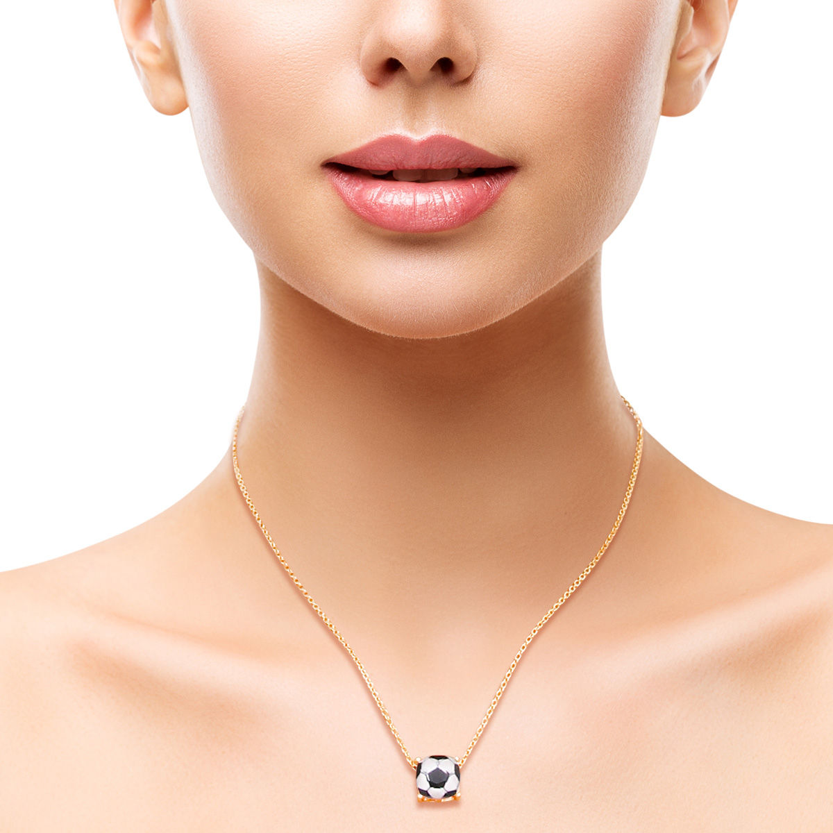 Statement Necklace Gold Soccer Cushion Cut Stylish Jewelry Accessory