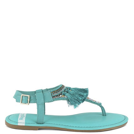 Risha Genuine Leather Tassel Sandals