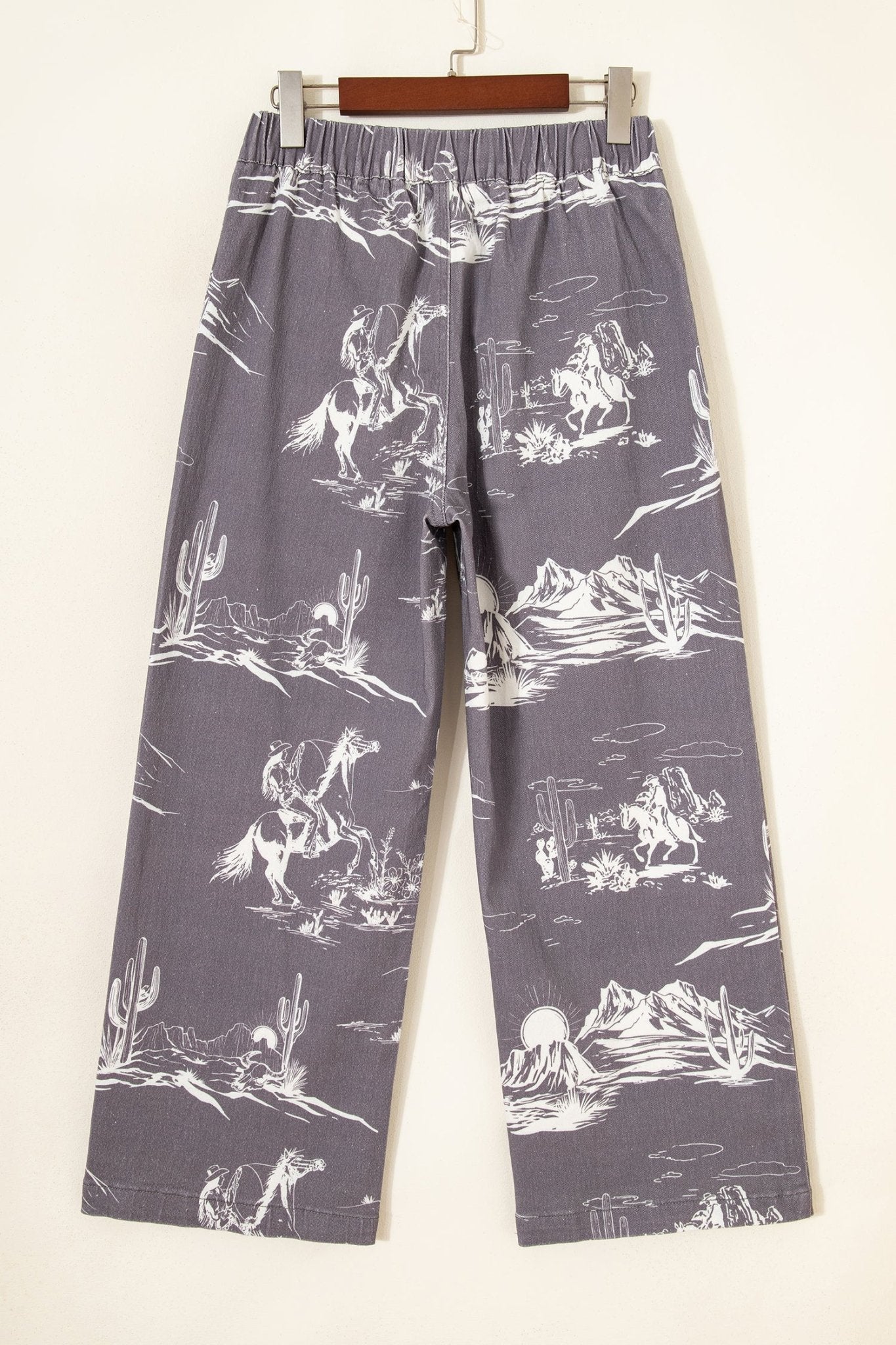 Gray Wild West Riding Vintage Printed Shift Jeans - Loving It Shop