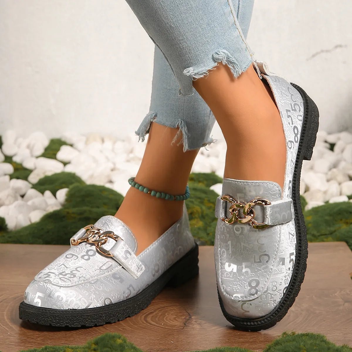 Round Toe Block Heels Loafers - Loving It Shop