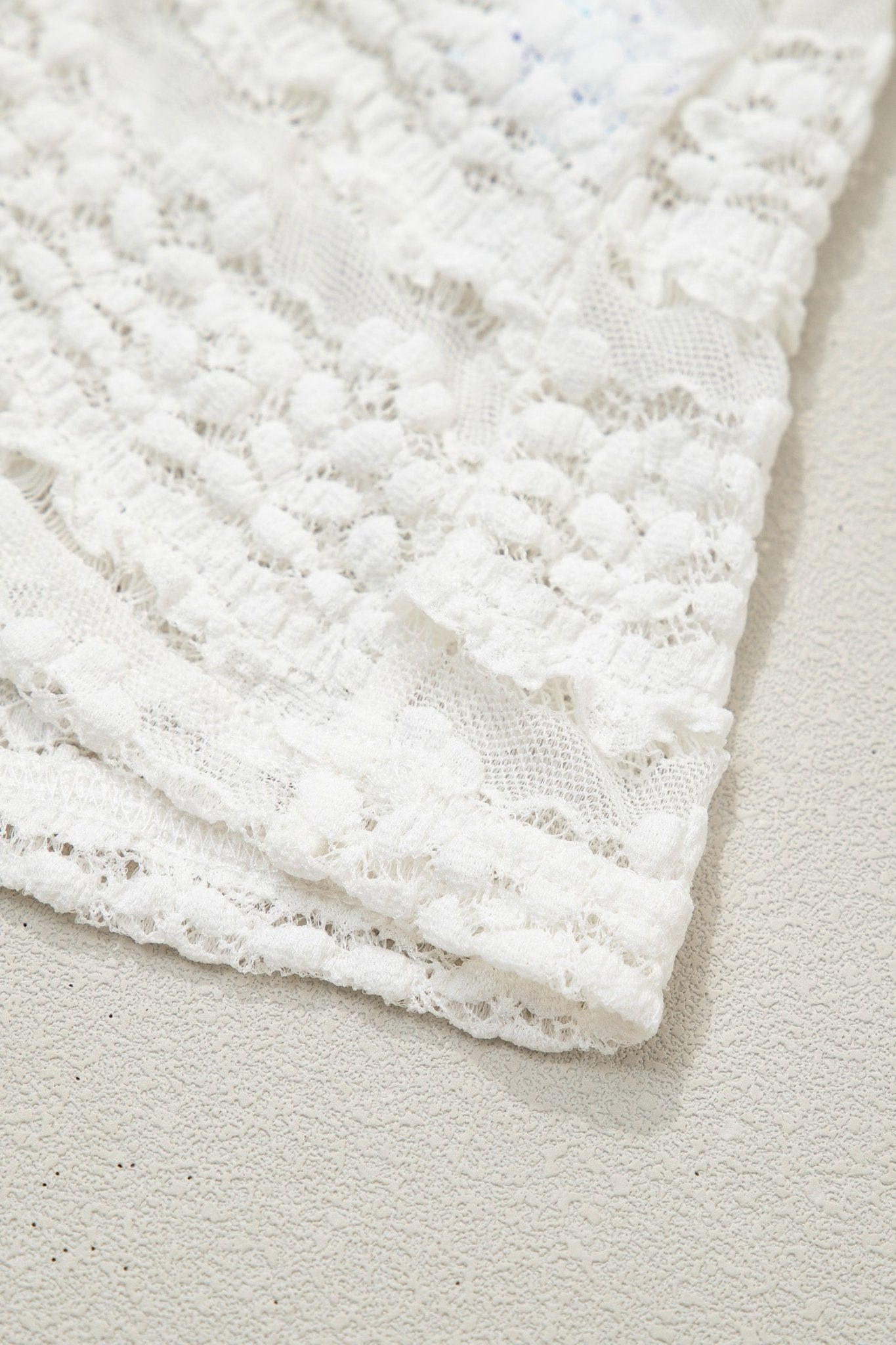 White Sheer Lace Short Sleeve Top - Loving It Shop