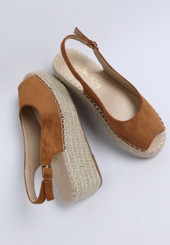Georna Peep - Toe Espadrille Wedges - Loving It Shop