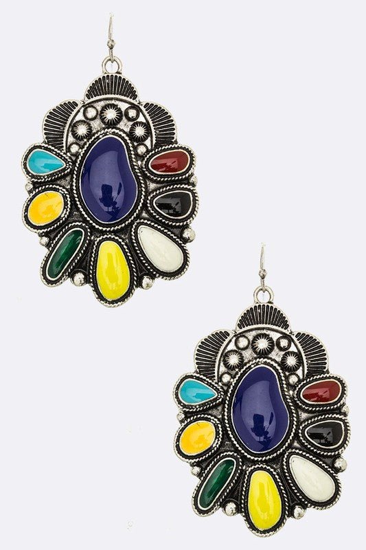 Squash Blossom Western Enamel Earrings - Loving It Shop
