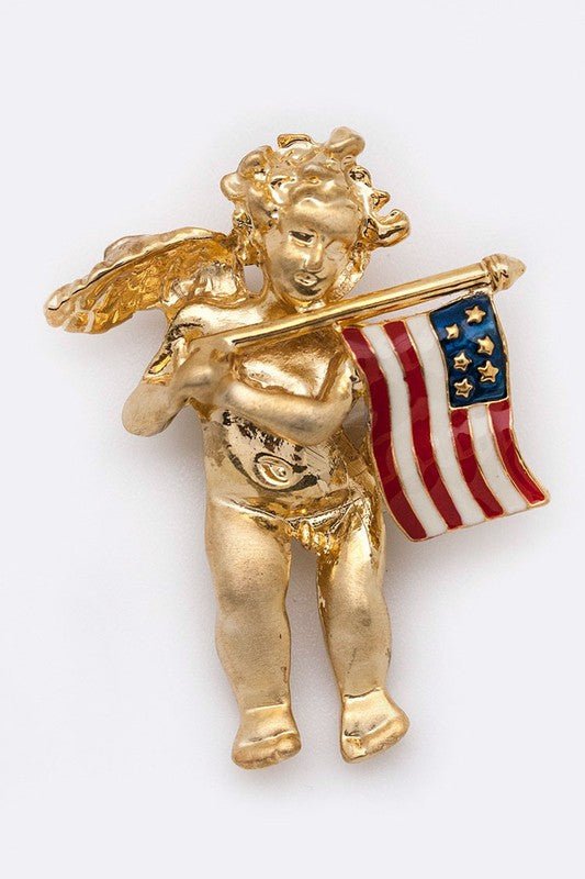 US Flag Angel Brooch Set - Loving It Shop