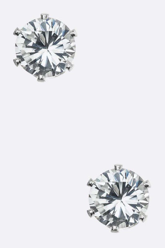 7 MM CZ Stud Earrings - Loving It Shop