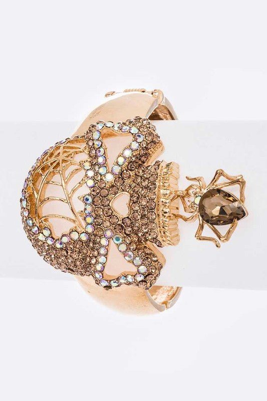 Crystal Skull Spider Iconic Bangle - Loving It Shop