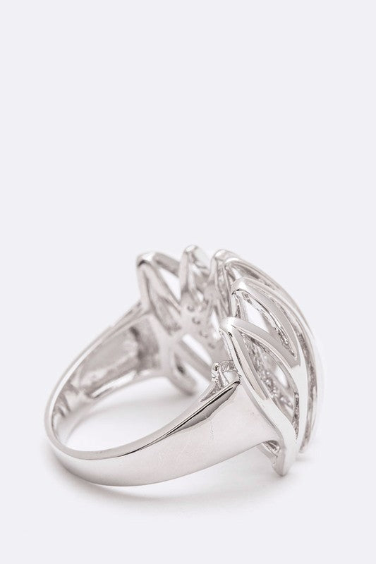 Statement CZ Stone Ring Stylish Fashion Jewelry Accessory