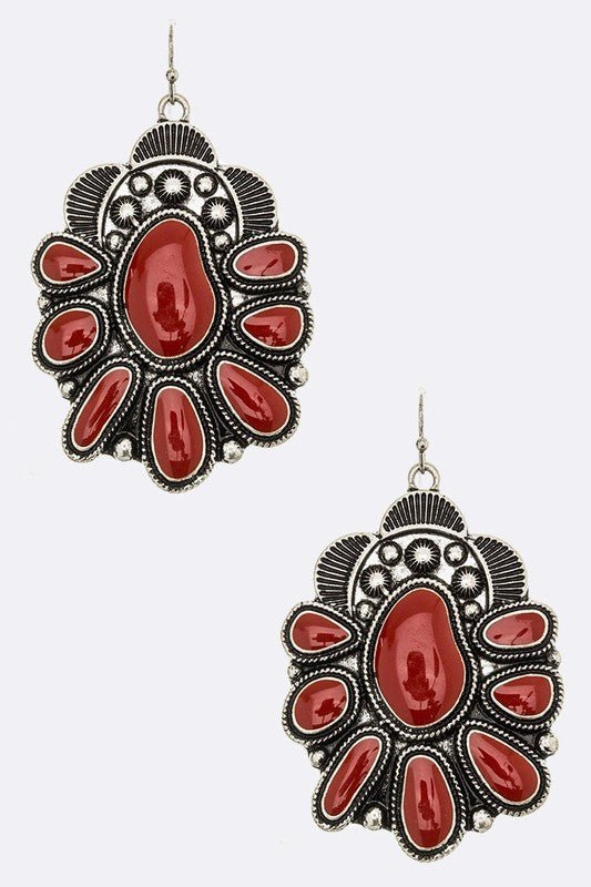 Squash Blossom Western Enamel Earrings - Loving It Shop
