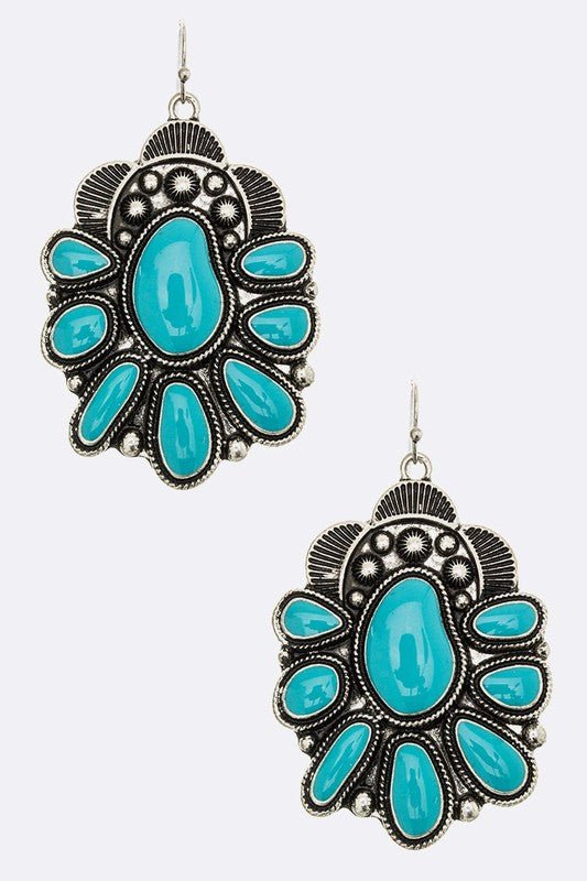 Squash Blossom Western Enamel Earrings - Loving It Shop